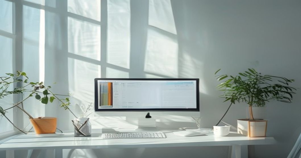 Interface mostrando migração de planilhas Excel para sistema ERP