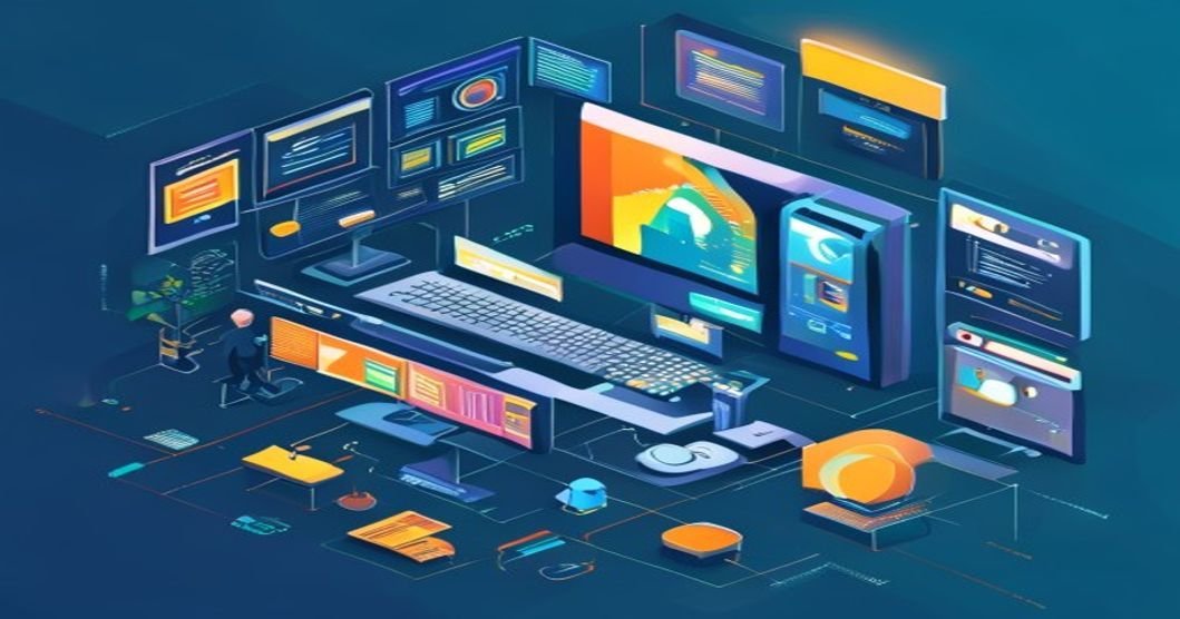 Dashboard de automação com gráficos de produtividade em escritório moderno